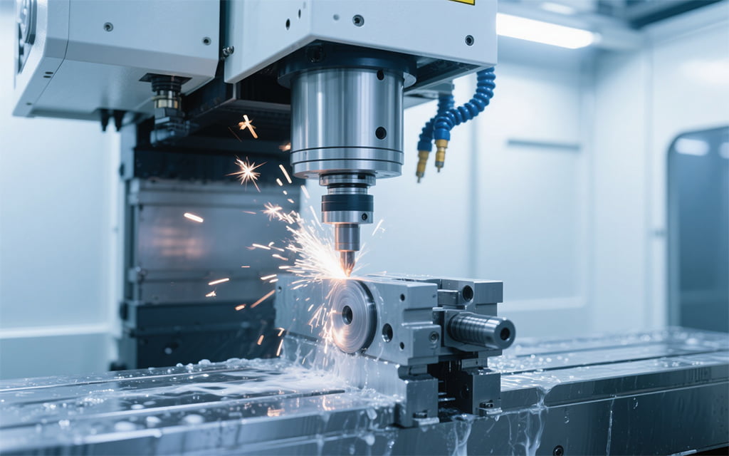CNC machine tools performing precision metal cutting
