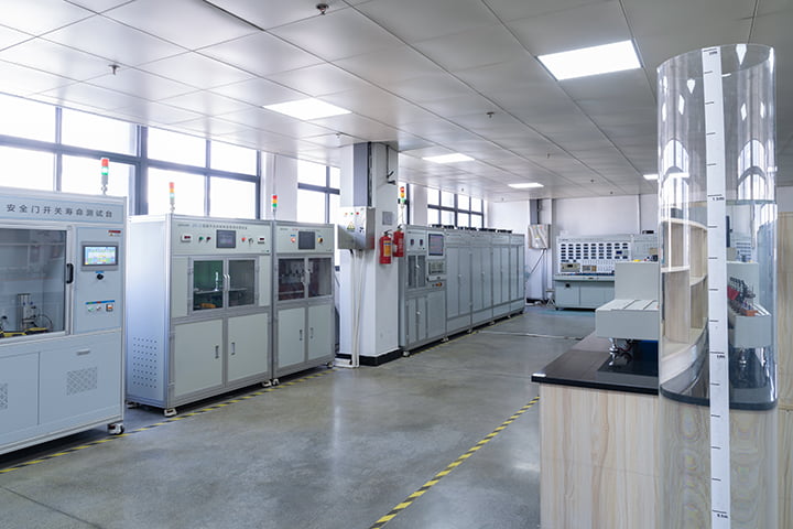 Quality control laboratory with testing equipment