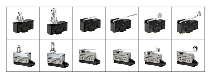 Kacon precision microswitch series with laser-etched markings and gold contacts