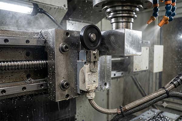 limit switch installed in a harsh CNC